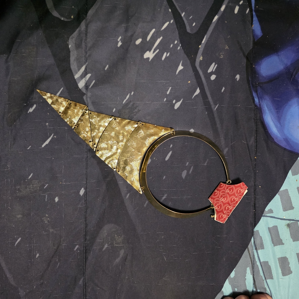 Gold and Red Geometric Bracelet